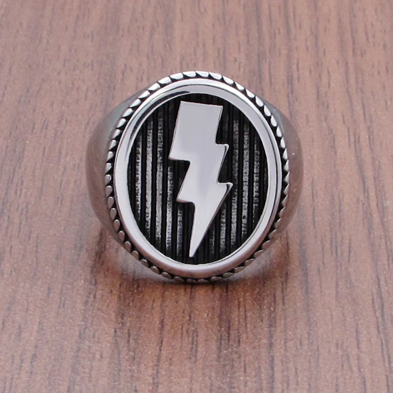 Бесплатная доставка панк молния шаблон 316L нержавеющая сталь геометрические