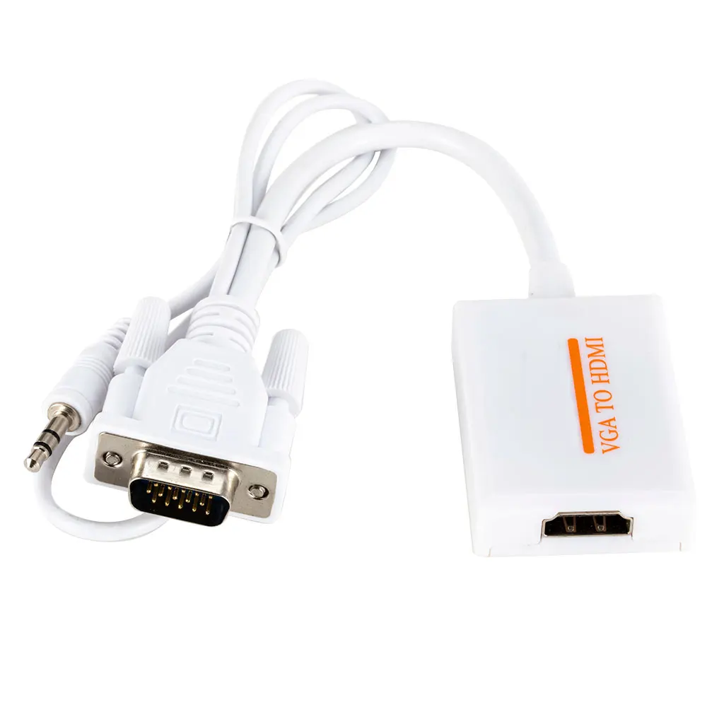 VGA к совместимому с HDMI конвертер Кабель-адаптер аудио Выход 1080P сплиттер для
