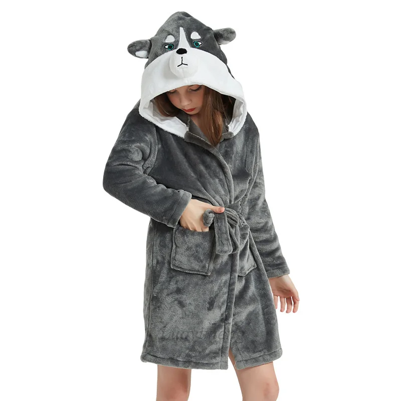 Детские Банные халаты с капюшоном в виде единорога детский Радужный банный халат