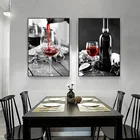 Настенная Картина на холсте с изображением бокала красного вина, кухни, современные постеры и принты питьевой еды, картина для украшения столовой, ресторана