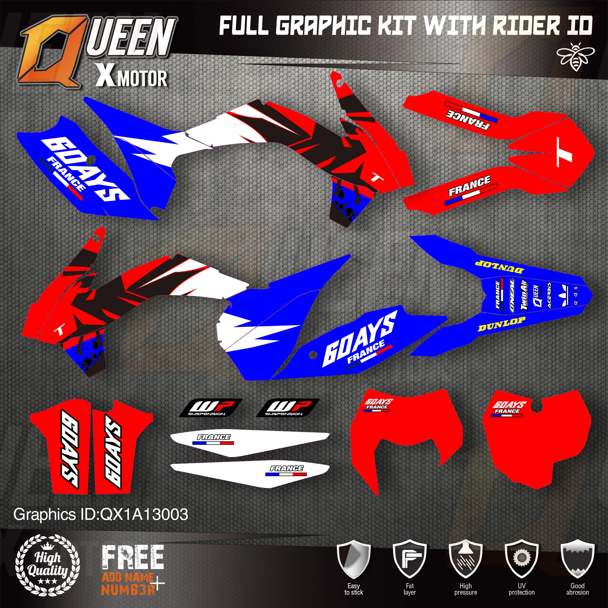 QUEEN X MOTOR Custom Team графические наклейки Набор наклеек для KTM 2013 2014 2015 SX SXF 2016 EXC Φ 003 |