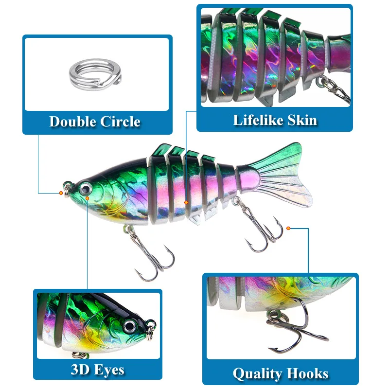 1PCS Fishing Lure Sinking Wobblers Multi-section Hard Bait100mm15g Crankbait Minnow Hard Artificial Bait For Fishing Tackle Lure