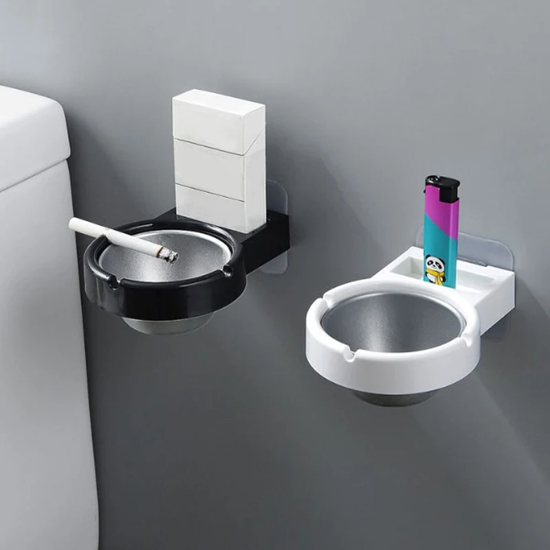 

Stainless Steel Wall Mounted Ashtray with Strong Viscose-Free Cigarette Storage Rack for Bathroom and Toilet Suction Ashtray