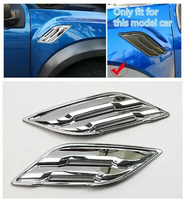 

ABS Chrome Side Fender Air Outlet Cover 2pcs For Ford F150 F-150 2017 - 2019