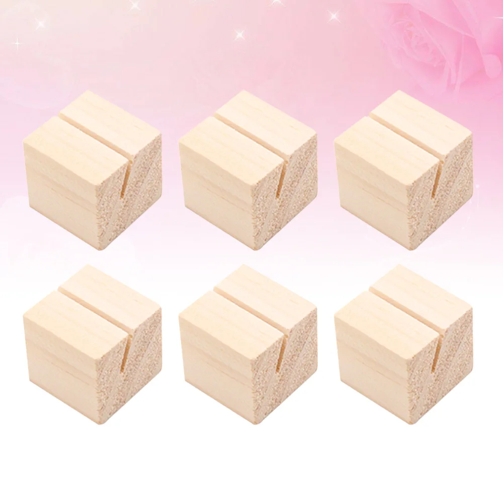 

10 Pcs Business Holder Wooden Square Shaped Photo Stand Picture Holder Memo Holder (3x3x3cm)