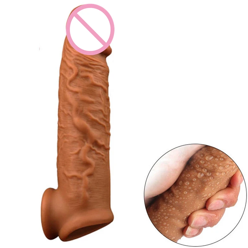 Силиконовый удлинитель для пениса мягкий мужской многоразовые презервативы