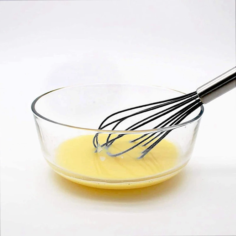 

Silicone Kitchen Whisk 10 Inch Silicone Whisk Egg Beater Very Sturdy Kitchen Wire Balloon 600F Heat Resistant