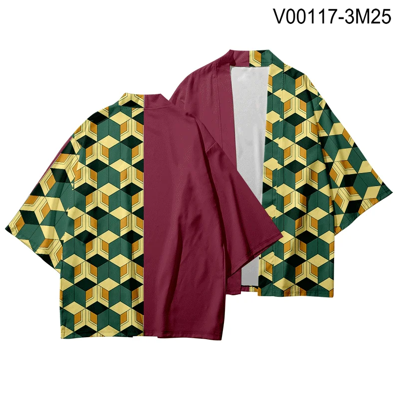 Demon Slayer Kimetsu no Yaiba 3D печать японского Аниме кимоно Haori Yukata Косплей женщин/мужчин лето Повседневная крутая уличная одежда - Цвет: D