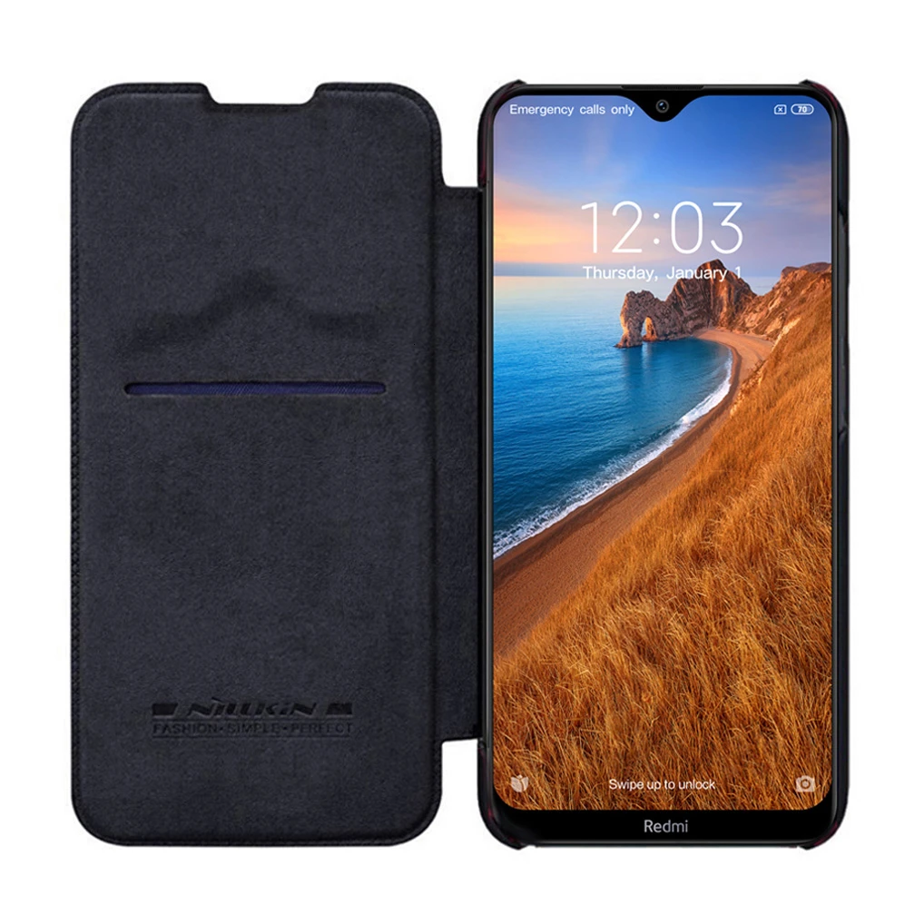 Флип чехол Nillkin Qin для Xiaomi Redmi 8 кожаный бумажник с кармашком карт чехлы телефонов