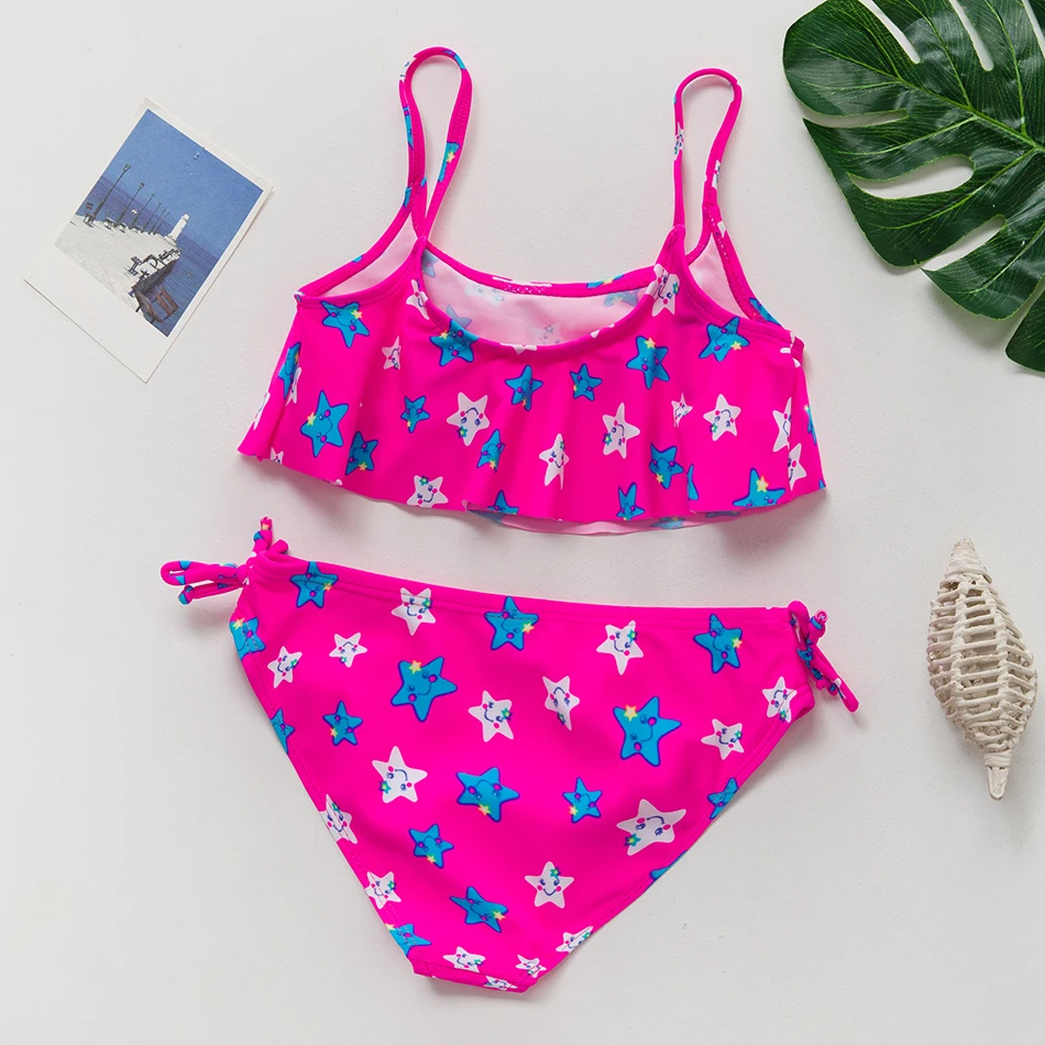 Купальный костюм для девочек с оборками комплект из 2 предметов купальный милыми