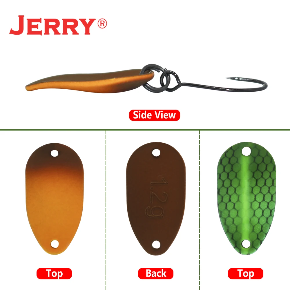 Jerry Gemini 1pc Spinning Fishing Micro Spoons Area Trout Wobble UV Colours Metal Lures Glitters Bait Wholesale