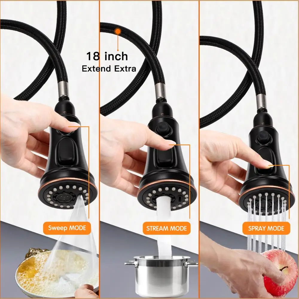 Бесконтактный кухонный смеситель Senor выдвижной распылитель с тремя режимами