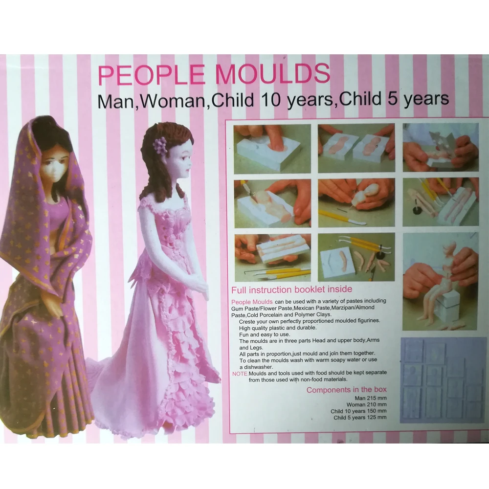 Ibaking 3D фигурки людей помадка торт фигура плесень семейный набор человеческого