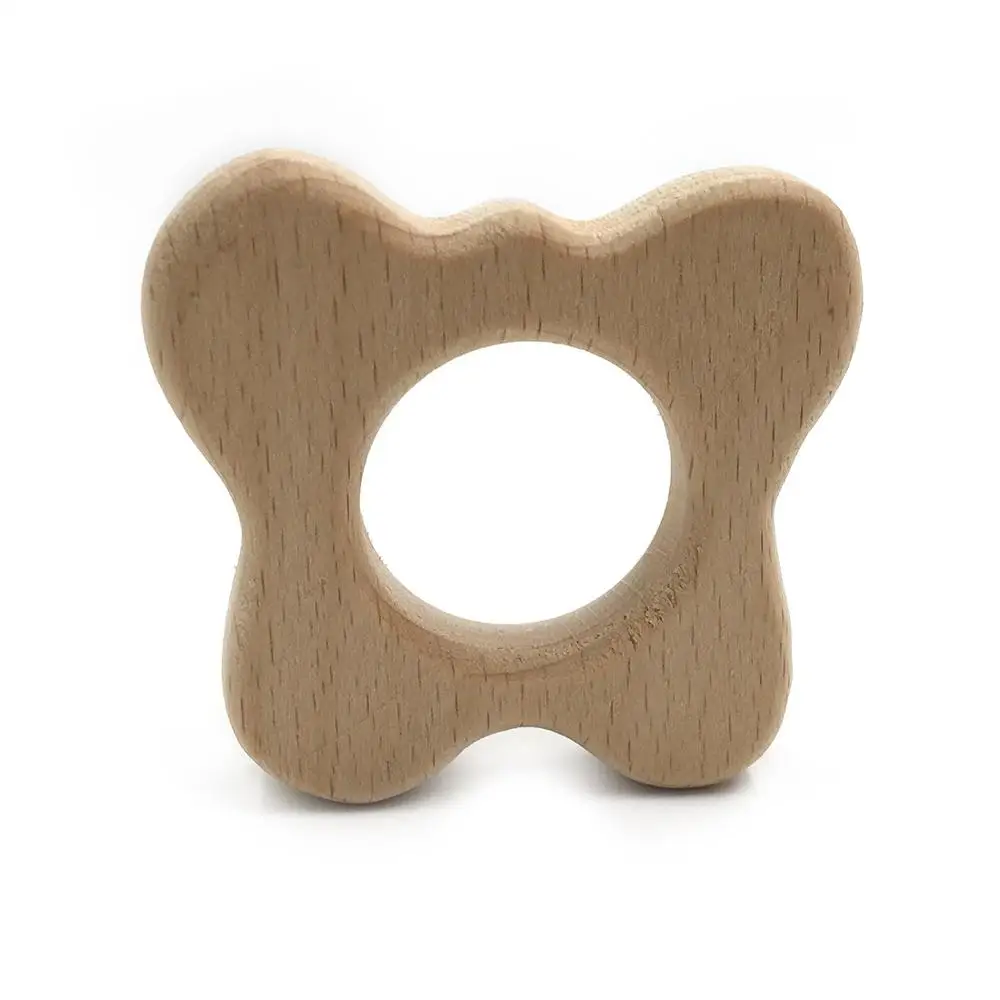 

Beech Wood Teether Cartoon Wooden Animal Baby Teether Toy Safe Newborn Kids Teething Toys Chewable Silicone Beads Baby Products