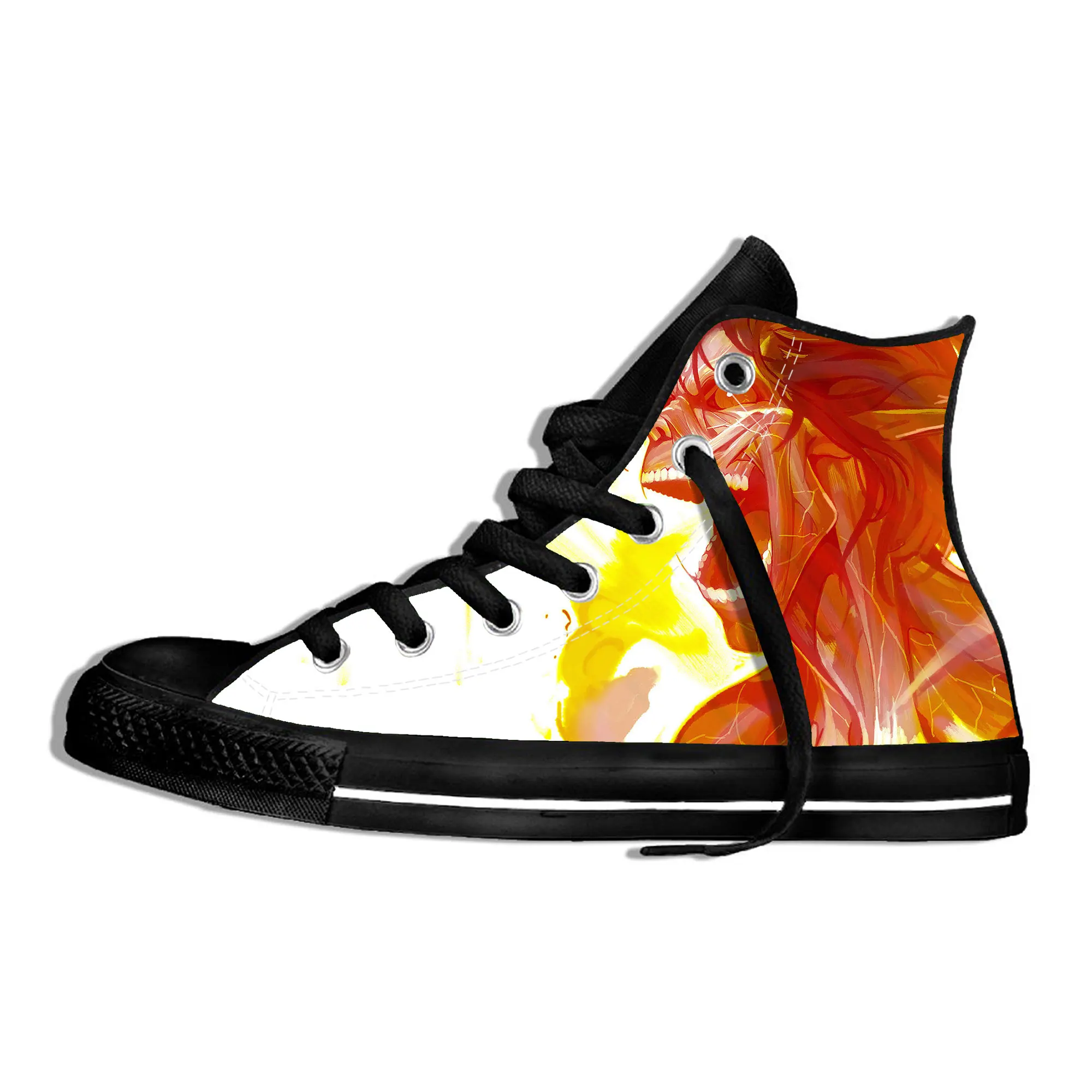 Ботинки женские и мужские высокие из текстиля атака на Титанов повседневные