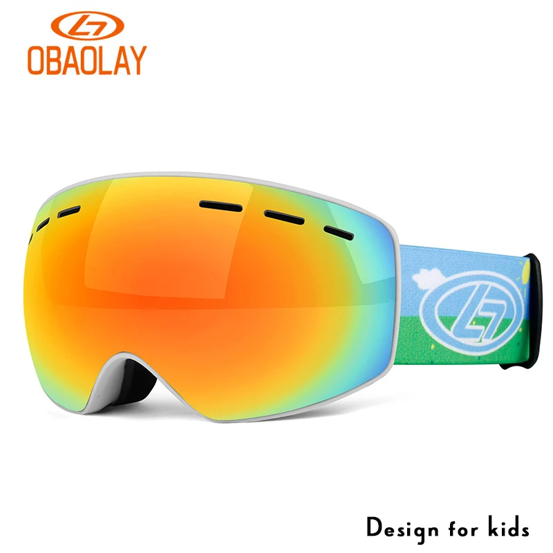 Фото Дизайн для детей лыжные очки нескользящий ремешок защита UV400 мальчиков и девочек