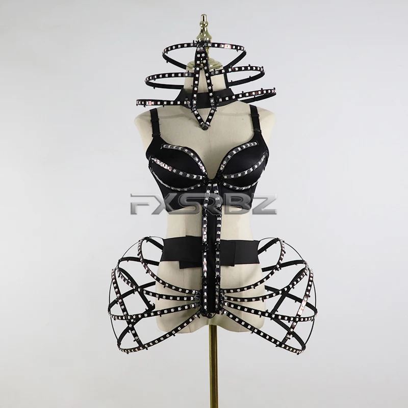 Pixel Smart LED клетка костюм сексуальная девушка светильник вверх балетное платье