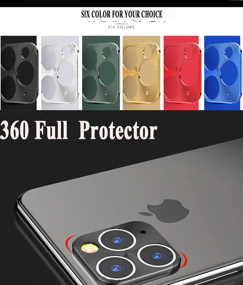 Защита для объектива камеры кольцо на iPhone 11 Pro закаленное стекло для iPhone 11Pro MAX телефон металлический сплав Телефон задняя защита
