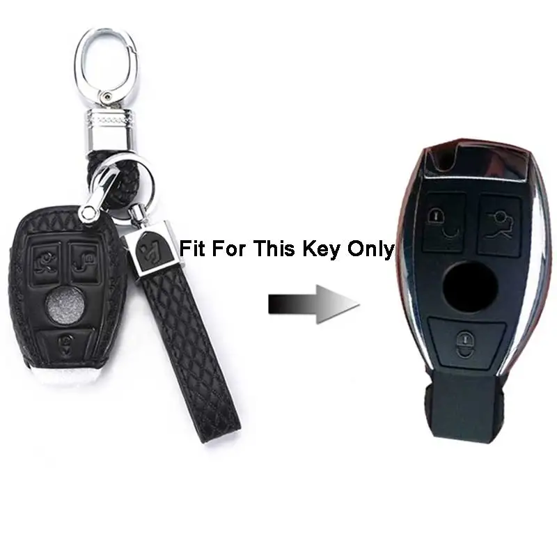 

Top Layer Leather For mercedes key cover for w210 mercedes benz accessories W203 W211 Amg W204 C E S Cls Clk Cla Slk Key Case