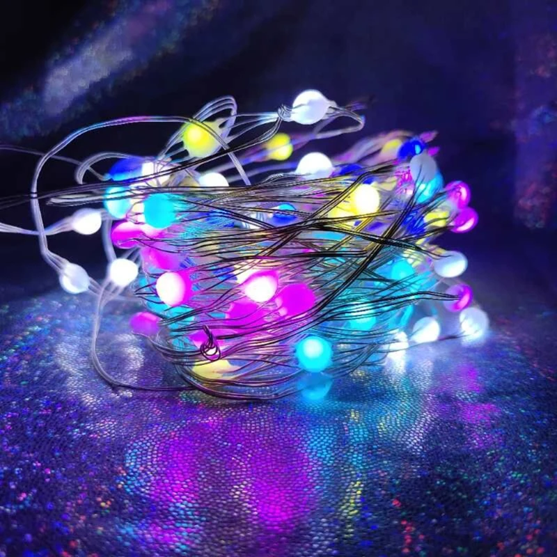 

Copper Wire Lights Wireless Remote Control USB RGB Light String 12 Modes LED Lamp String for Christmas Tree Decoration