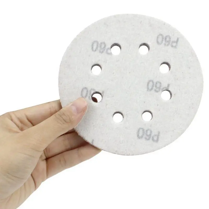 

60PCS 5 Inch Sanding Discs Sandpaper Assorted 60 80 120 180 240 320 Grits For Power Ran Track Sanders