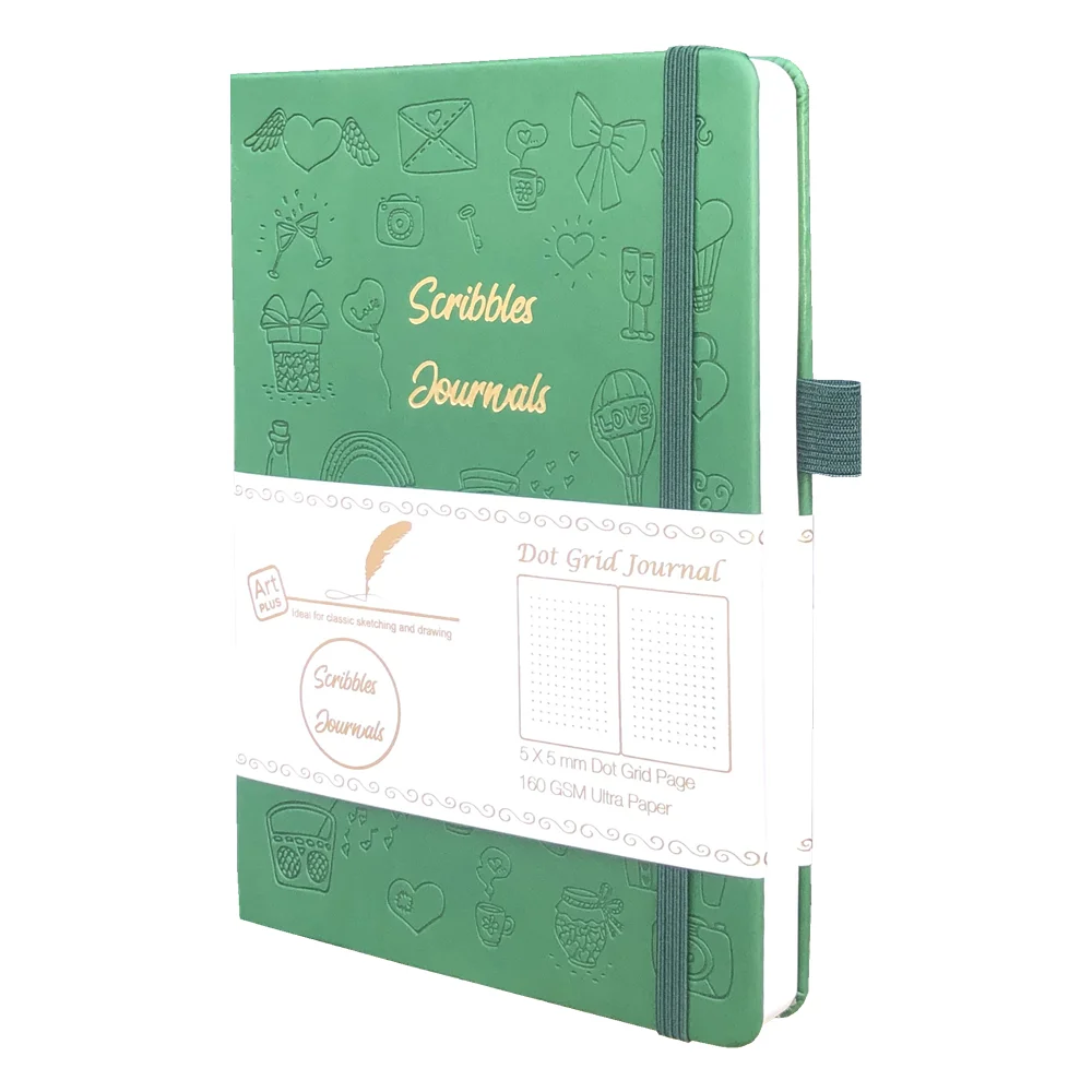 

BUKE Bullet Planner A5 Green Hardcover Dotted Notebook Dot Grid Journal Drawing SKetch book-160gsm Paper