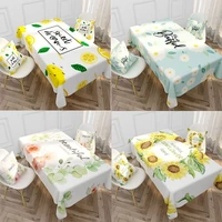 ins waterproof oilproof table cover for dinner fruit pattern home decor cotton linen durable tablecloth restaurant