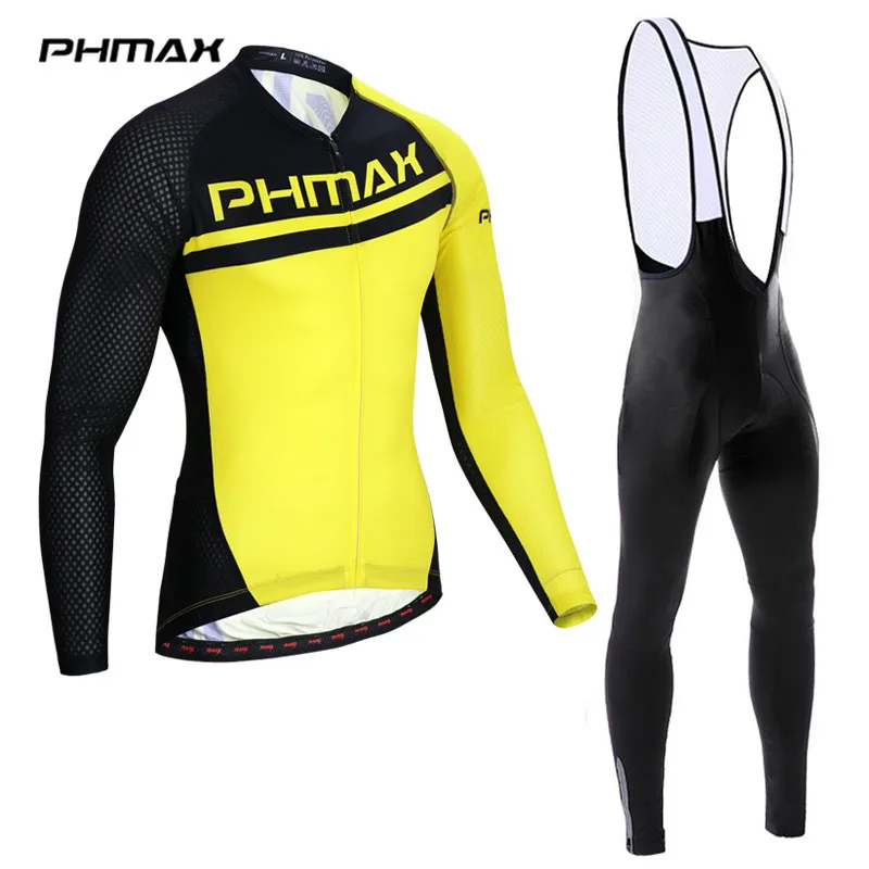 

PHMAX Pro Spring Long Sleeve Cycling Jersey Set MTB Bike Clothing Ropa Maillot Ciclismo Racing Bicycle Clothes Cycling Set
