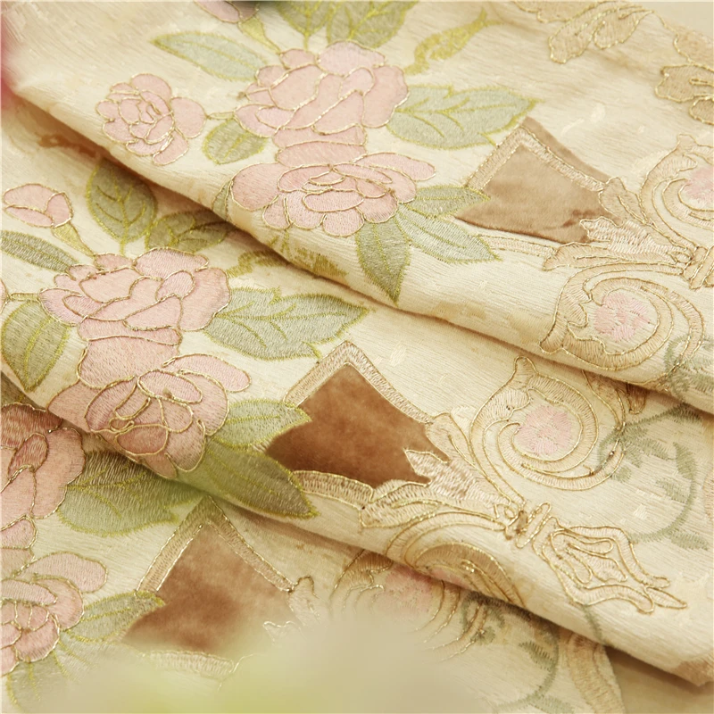 Европейская роскошная вышитая вилла занавески для гостиной высококлассные