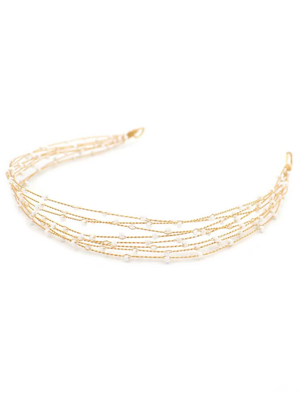 Женский богемный обруч с золотыми бусинами свадебный головной убор украшения