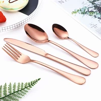 4pcs rose gold dinnerware set kitchen fork coffee spoon knive cutlery set stainless steel luxury spoon tableware set silverware
