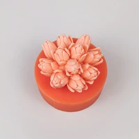 handmade 3d tulip flower mold 3d bloom wedding cake flower silicone molds diy soap making cupcake candy decoration craft hc0372