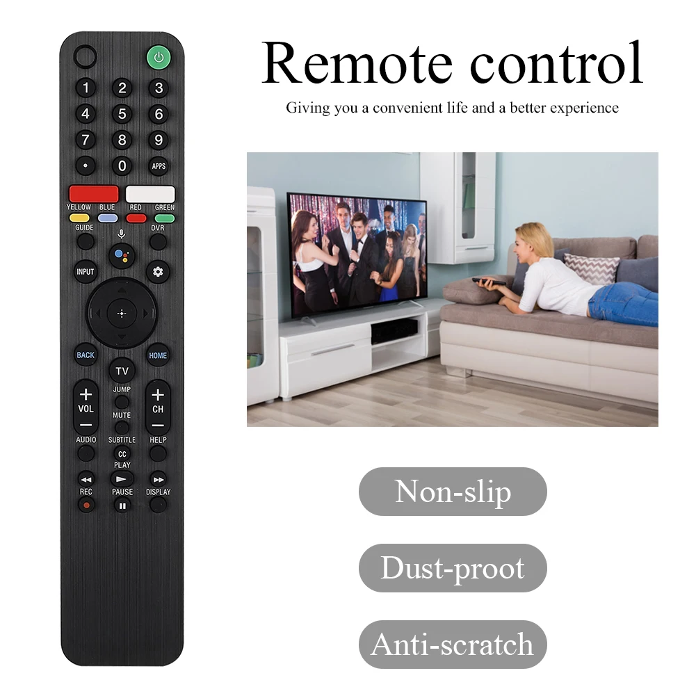

ABS Material RMF-TX500U Universal Voice Remote Control Replacement for Sony KD-65X750F 4K HD TV Home Smart Television Controller
