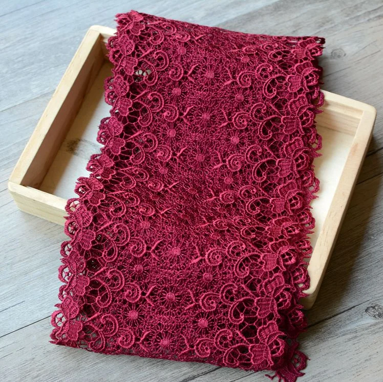 1 Meter Hot Sale Burgundy Color Water Soluble Venice Lace Trim Polyester Sewing Costume Craft Applique | Дом и сад