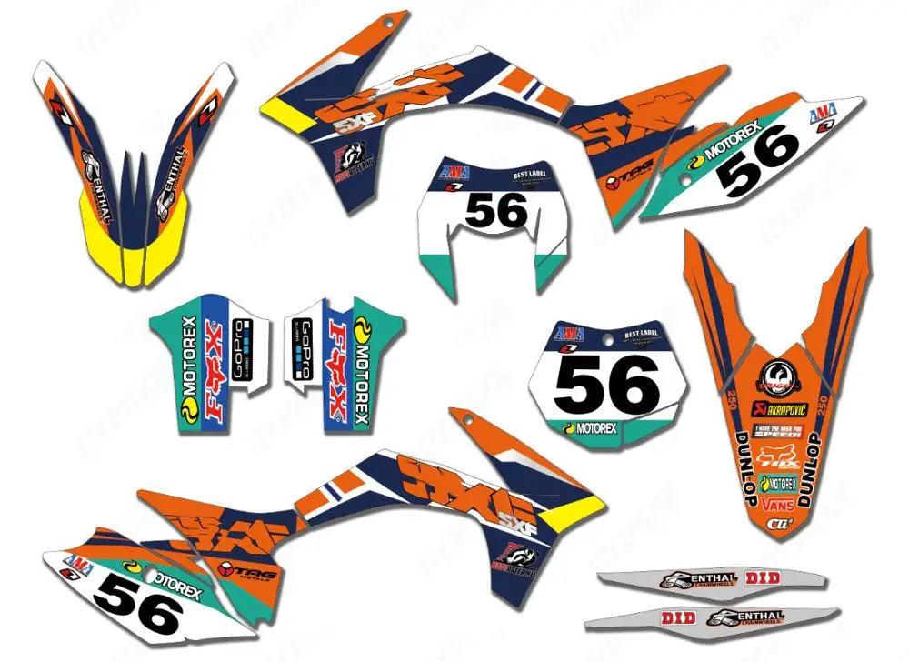 Новый стиль TEAM GRAPHICS с подходящими фонами для KTM 125 200 250 300 350 450 500 SX SXF EXC 2012 2013 XC