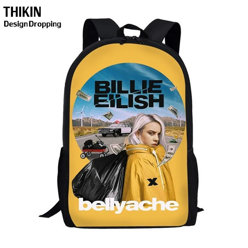 THIKIN Новые 3 шт./набор Billie Eilish школьные сумки для подростков мальчиков и девочек хип-хоп детский школьный рюкзак Rapper Женская Повседневная сумка