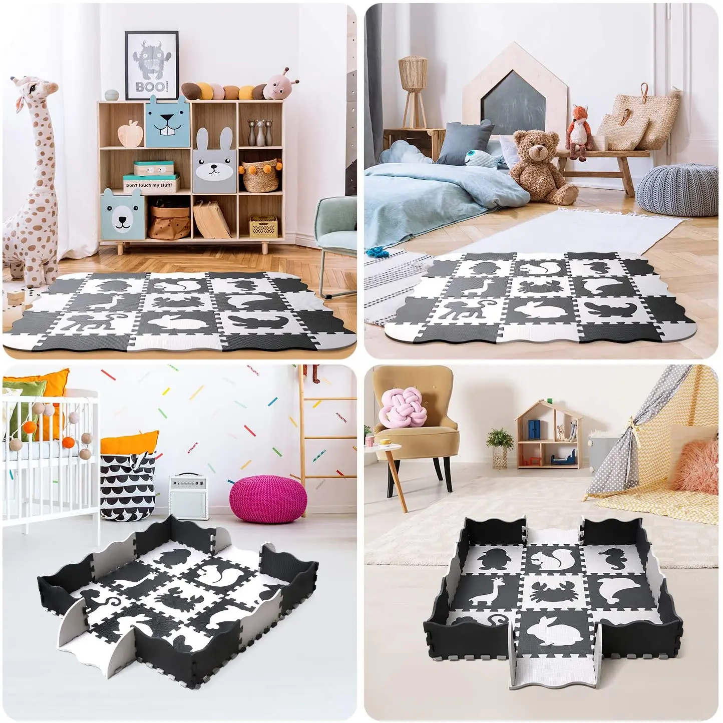 

AMTOY 25pcs Children Play Mat EVA Foam Interlocking Tiles Protective Flooring Eva Foam Mats Tiles Gym Floor Mat Home Floor Mat