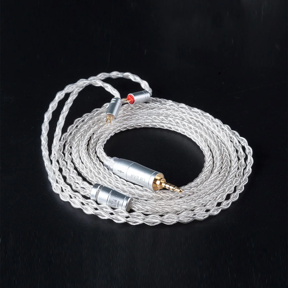 KBEAR 8 Core Upgraded Silver Plated Balanced Cable 2.5/3.5/4.4MM With MMCX/2pin/QDC Connector For KZ ZS10 ZSN Pro C12 ZSX BL-03