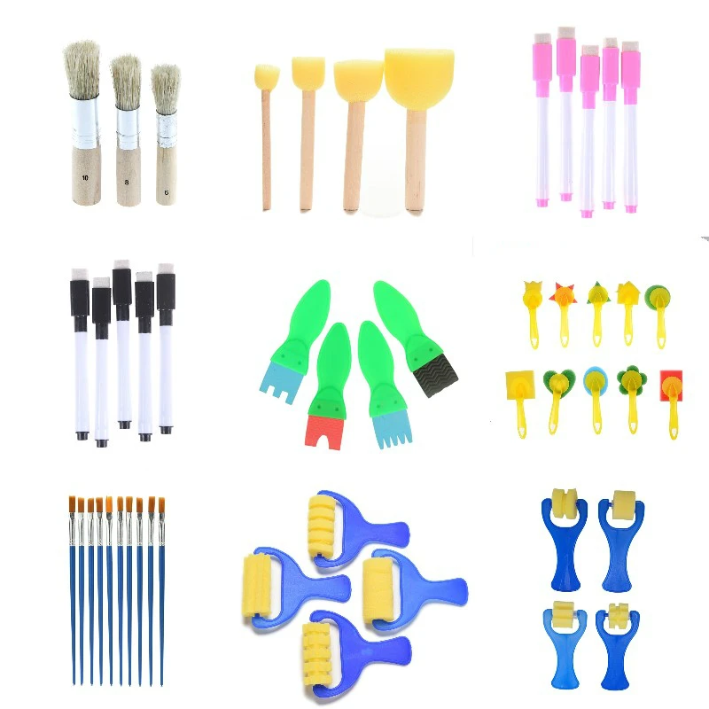 Ранние развивающие игрушки Горячие Губки для рисования кисти Детские DIY граффити