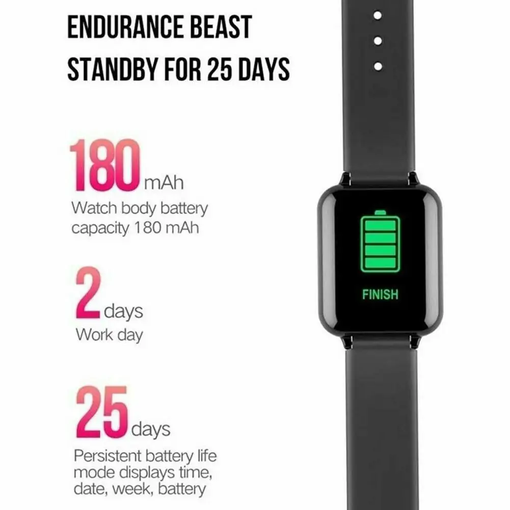 Новые спортивные Смарт-часы IP67 Водонепроницаемый светодиодный цветной экран