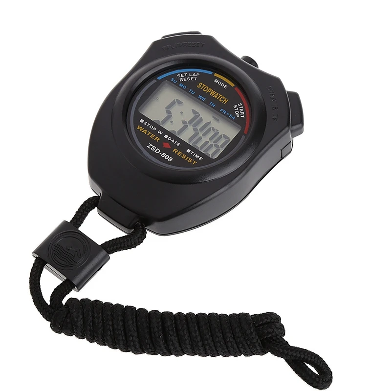 

Handheld Digital LCD Sports Stopwatch Chronograph Counter Timer w/Strap