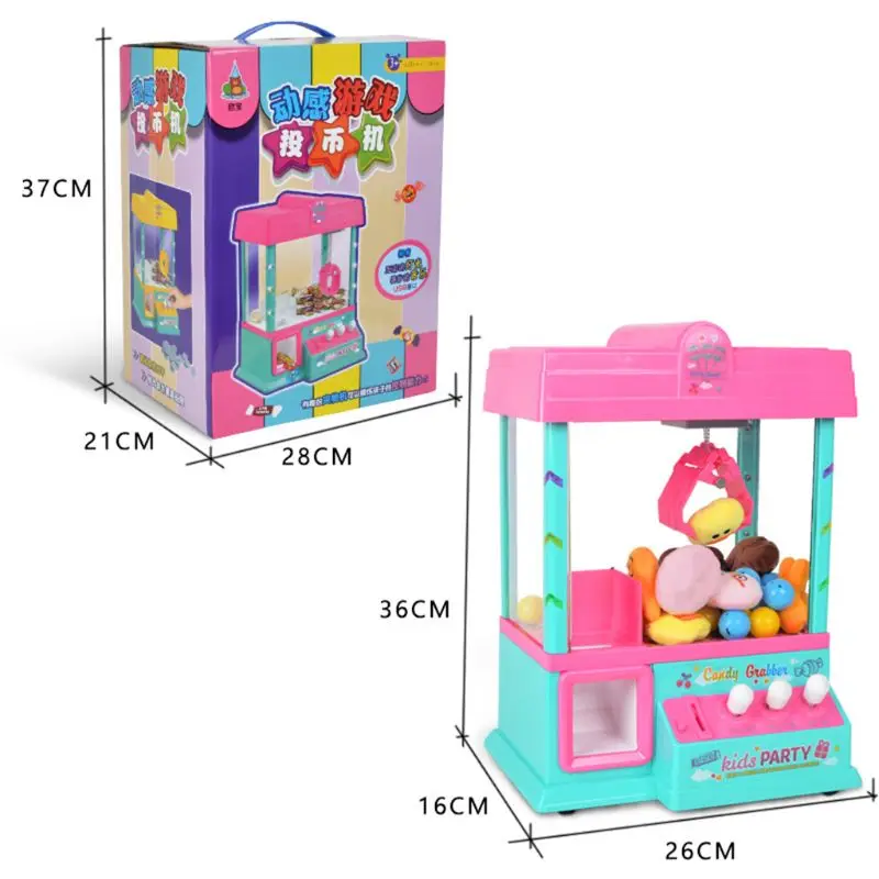 

Claw Machine Music Light 60s Time Candy Grabber Prize Dispenser Vending Machine Birthday Christmas Gifts for Boys Girls