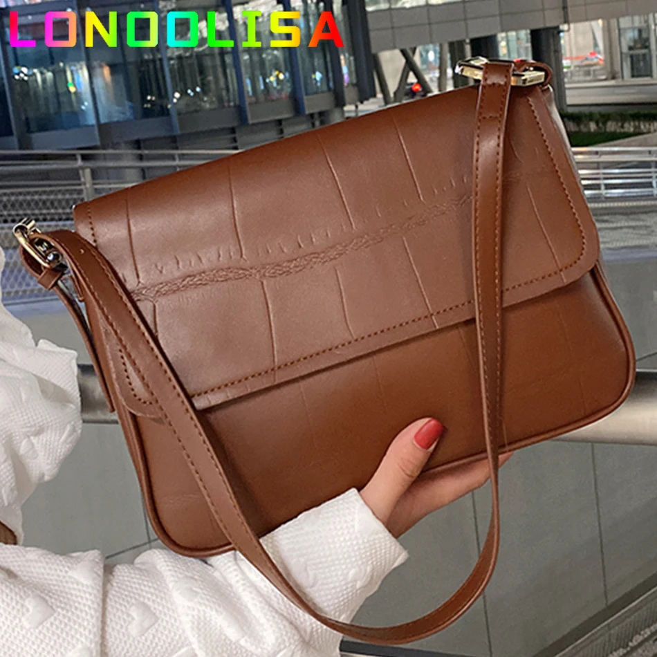 

Осенне-зимняя женская сумка, Вместительная женская сумка через плечо с узором из камней, модная женская сумка-мессенджер из искусственной к...