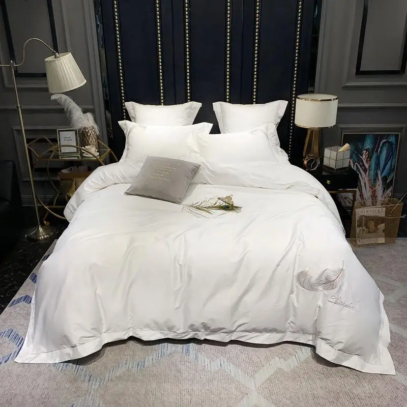 43Queen Комплект постельного белья королевского размера птицы перья 100% Египетский