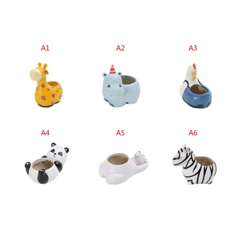 

CXD-Cartoon Animal Flowerpot Fleshy Flower Pot Decoration Cartoon Figurine Micro Landscape Potted