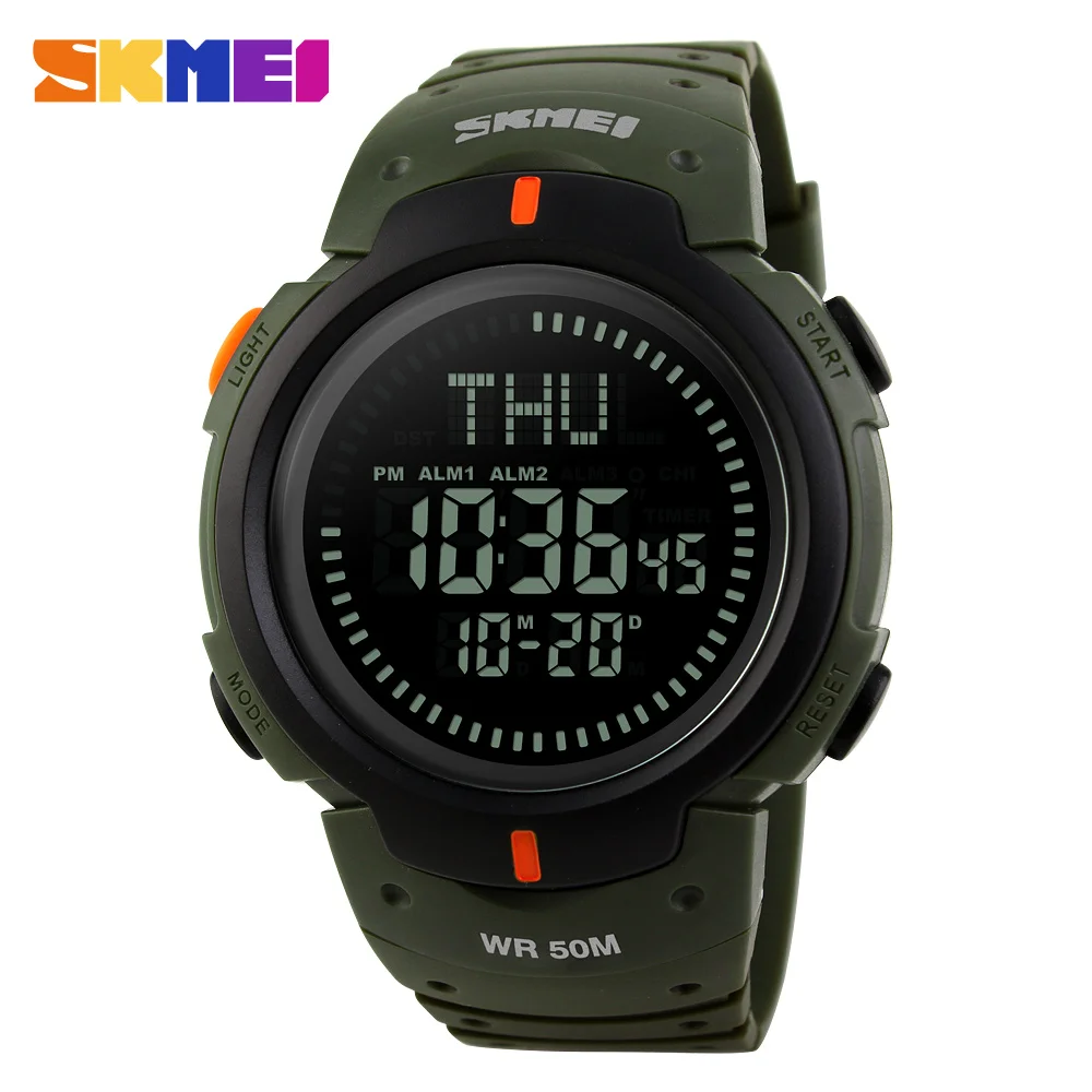 

SKMEI Men Watches Compass Watch Relogio Sport Outdoor Waterproof Countdown Watch 5Bar Digital Relojes Masculino Multifunction