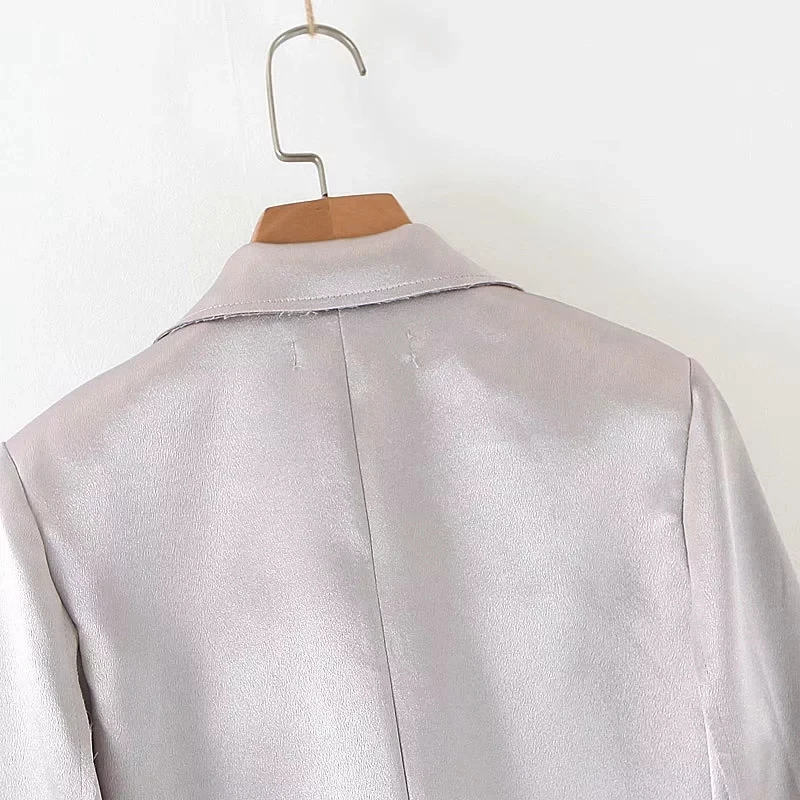 Aurumn короткий Блейзер с длинными рукавами feminino модные атласные женские блейзеры и куртки сексуальный женский тонкий костюм куртка корейский