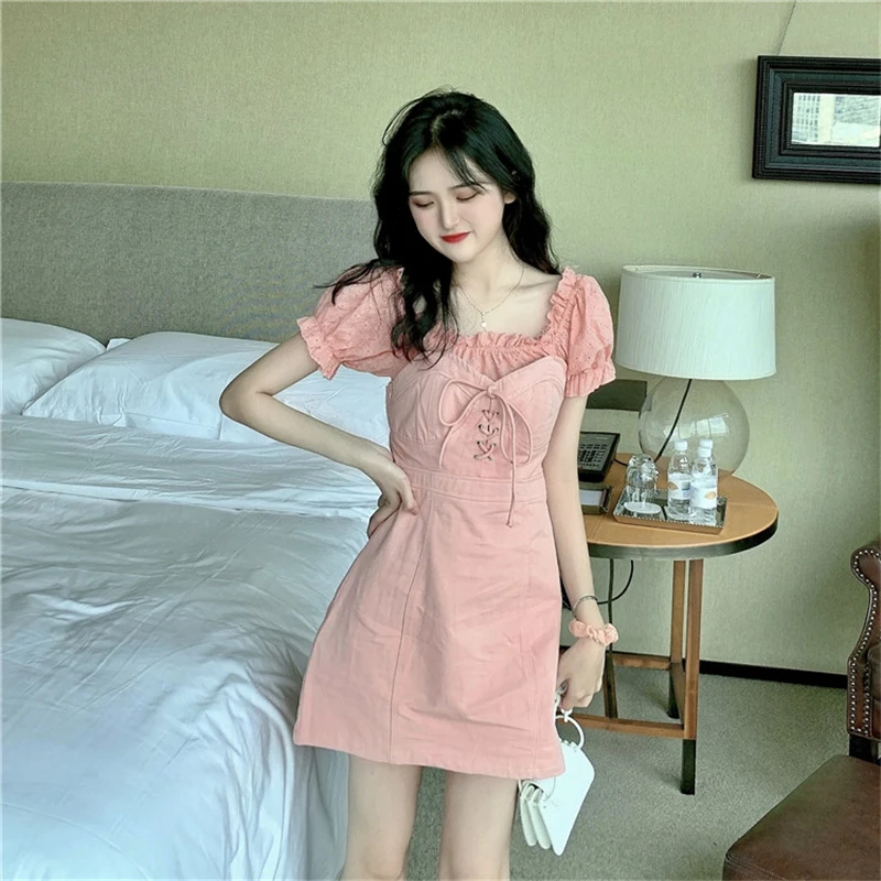 

Женское платье с пышными рукавами, свободное платье в стиле Хепберн, модель A821, лето 2021