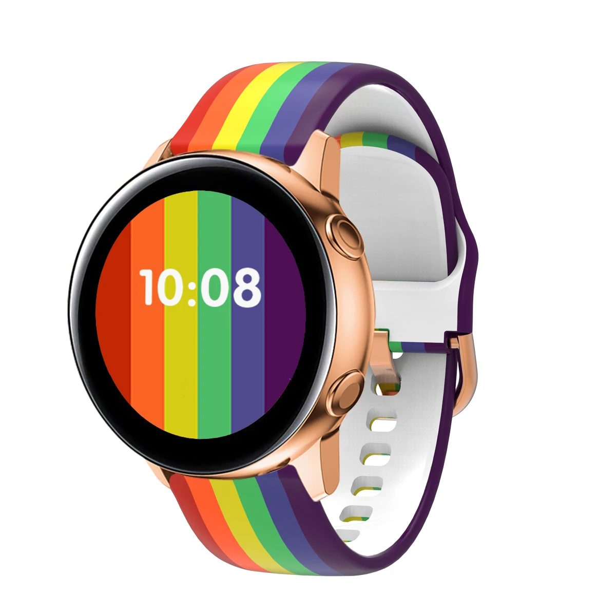 Ремешок силиконовый для Samsung Galaxy Watch Active 2 сменный Браслет с радужным принтом 3 20 мм