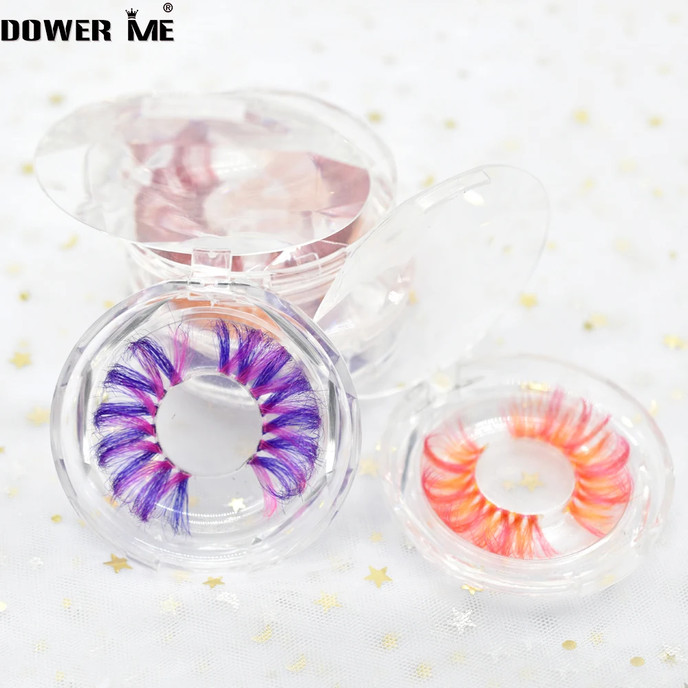 

25 мм ресниц красочные ресницы серо-коричневого цвета оптовая продажа драматический Цветной ресниц макияж, накладные ресницы Коробки посыл...